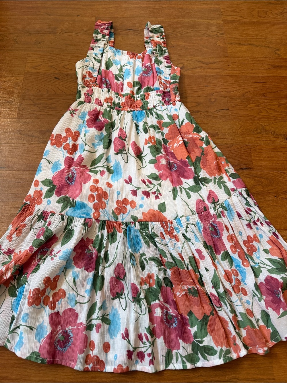 Abercrombie Kids floral tiered mini dress size 5/6.